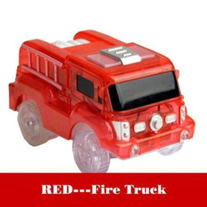 Planet Gates fire truck red Magical Glowing Race Track Diecasts & Toy Vehicles Accessories Bridge Racing Track Boys Girls Toy For Children Gifts