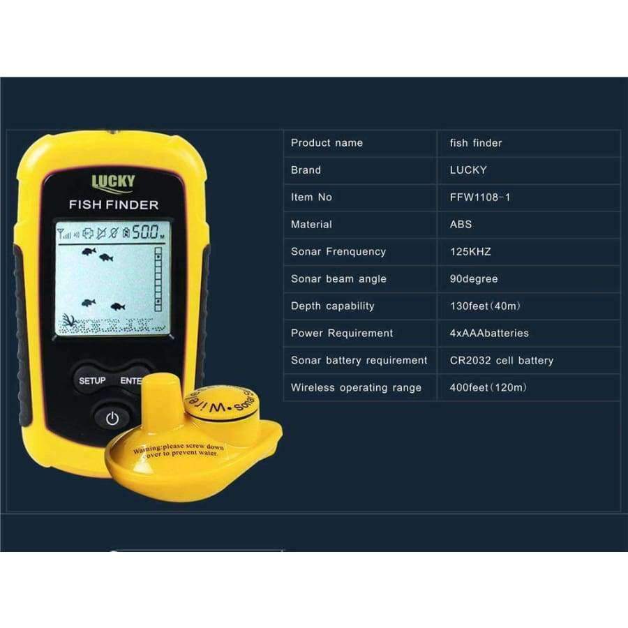 Planet Gates Fish  finder sonar lucky ffw1108-1 wireless lcd depth fishfinder FFW1108-1 fish finder for fishing free shipping