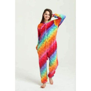 Planet Gates fish scale unicorn01 / S Halloween Wholesale Animal Stitch Star Unicorn onesie Adult Unisex Cosplay Costume Women Pajamas Sleepwear Adult Winter