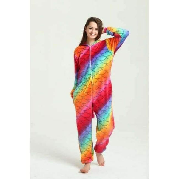 Planet Gates fish scale unicorn01 / S Halloween Wholesale Animal Stitch Star Unicorn onesie Adult Unisex Cosplay Costume Women Pajamas Sleepwear Adult Winter