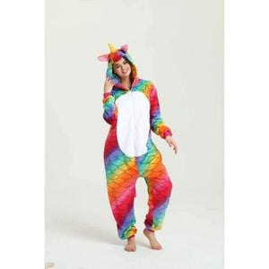 Planet Gates fish scale unicorn02 / S Halloween Wholesale Animal Stitch Star Unicorn onesie Adult Unisex Cosplay Costume Women Pajamas Sleepwear Adult Winter