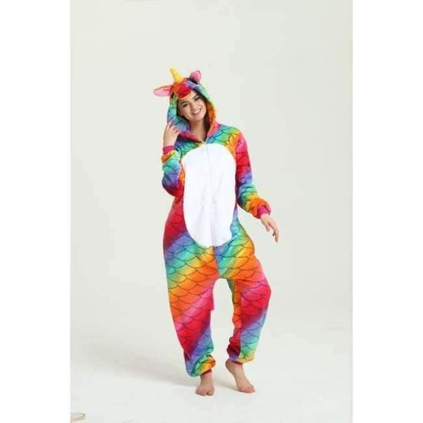 Planet Gates fish scale unicorn02 / S Halloween Wholesale Animal Stitch Star Unicorn onesie Adult Unisex Cosplay Costume Women Pajamas Sleepwear Adult Winter