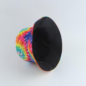 Planet Gates Fisherman Hat Reversible Harajuku Bucket Hats For Women Men Street Hip Hop Cap Rainbow Tie Dye Printed Fishing Hat