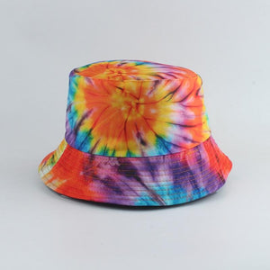 Planet Gates Fisherman Hat Reversible Harajuku Bucket Hats For Women Men Street Hip Hop Cap Rainbow Tie Dye Printed Fishing Hat