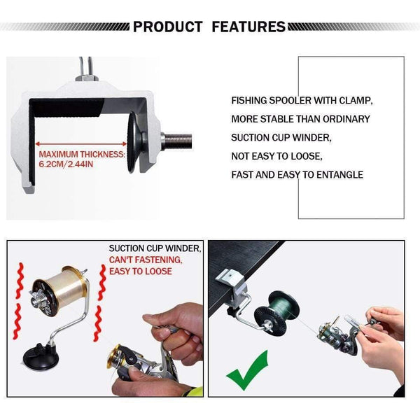 Planet Gates Fishing Line Spooler Winder With Clamp Fishing Reel Line Spool Spooler System Tackle Tool Sea Carp Fishing Tools and Accessories
