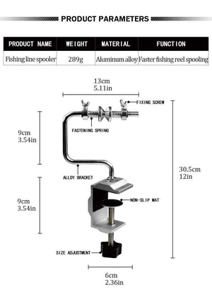 Planet Gates Fishing Line Spooler Winder With Clamp Fishing Reel Line Spool Spooler System Tackle Tool Sea Carp Fishing Tools and Accessories