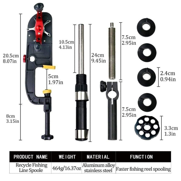 Planet Gates Fishing Line Winder Spooler System Machine Baitcasting Reel Spooler Portable Aluminum Fishing Line Winder Reel Spool Station