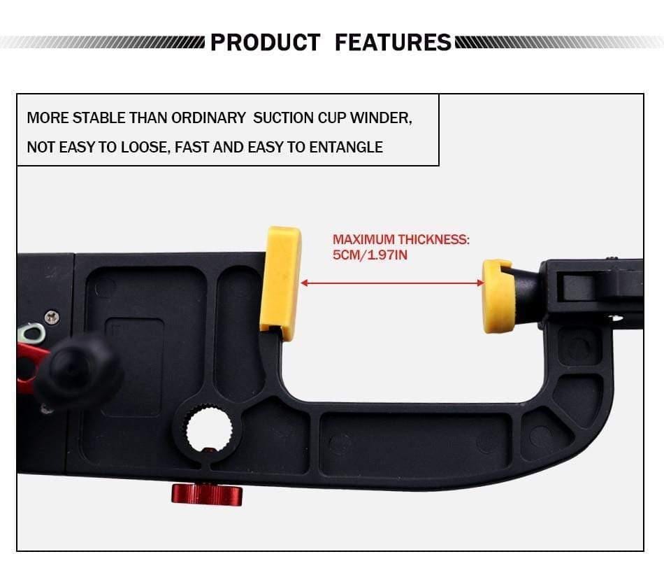 Planet Gates Fishing Line Winder Spooler System Machine Baitcasting Reel Spooler Portable Aluminum Fishing Line Winder Reel Spool Station