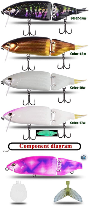Planet Gates Fishing Lure 1pcs 165mm 60g 17 Colors Jointed Bass Swim Hard Bait Pike Luminous