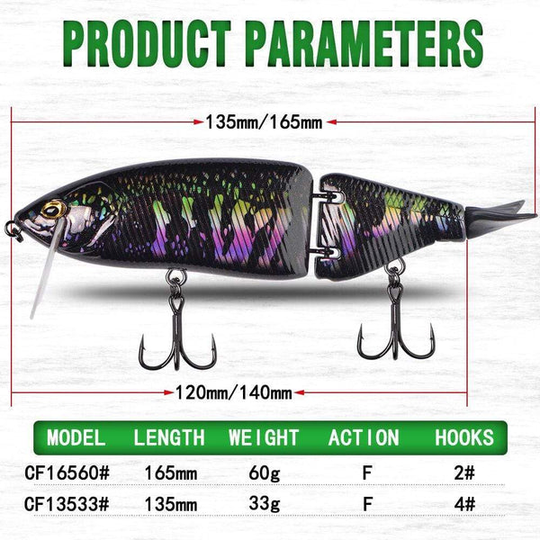 Planet Gates Fishing Lure 1pcs 165mm 60g 17 Colors Jointed Bass Swim Hard Bait Pike Luminous
