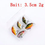 1Pcs Fishing Mini Crankbaits 3.5cm 2g Crazy Wobbler Floating Hard