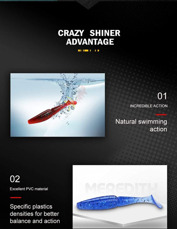 Planet Gates Fishing Lure Soft Swimbait Crazy Shiner 70mm 90mm 110mm 130mm Soft Lure Shad pike Zander Perch Troute Pesca Acesorios