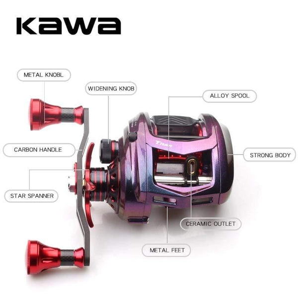 Planet Gates Fishing Reel Bait casting Reel Magnetic Brake Bearing 11+1 Carbon Handle Metal Knob Rainbow Color Body Max Drag 11KG