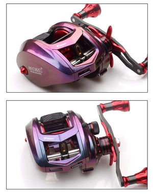 Planet Gates Fishing Reel Bait casting Reel Magnetic Brake Bearing 11+1 Carbon Handle Metal Knob Rainbow Color Body Max Drag 11KG