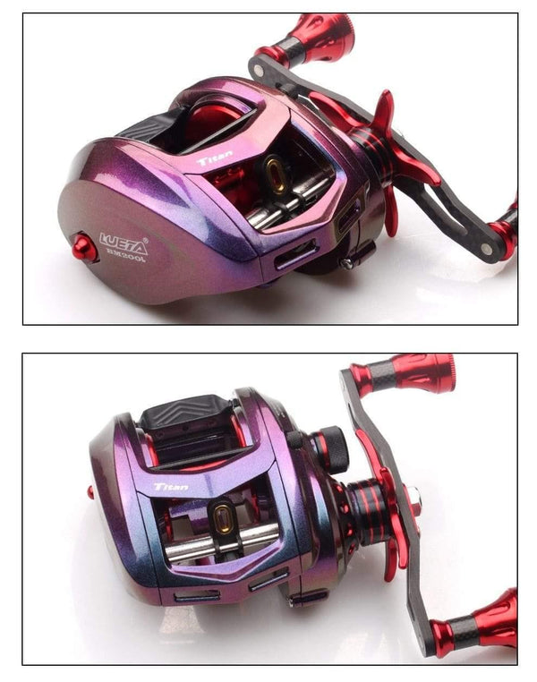 Planet Gates Fishing Reel Bait casting Reel Magnetic Brake Bearing 11+1 Carbon Handle Metal Knob Rainbow Color Body Max Drag 11KG