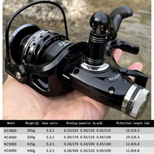 Planet Gates Fishing Reel Double Brake 5.2:1 High Speed Metal Spool Spinning Saltwater Carp Reel Fishing 3000-6000