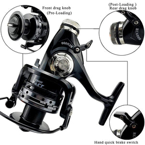 Planet Gates Fishing Reel Double Brake 5.2:1 High Speed Metal Spool Spinning Saltwater Carp Reel Fishing 3000-6000
