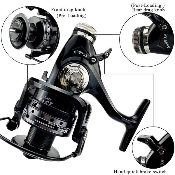 Planet Gates Fishing Reel Double Brake 5.2:1 High Speed Metal Spool Spinning Saltwater Carp Reel Fishing 3000-6000