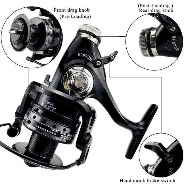 Planet Gates Fishing Reel Double Brake 5.2:1 High Speed Metal Spool Spinning Saltwater Carp Reel Fishing 3000-6000