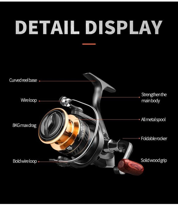 Planet Gates Fishing Reel HK1000-7000 Metal/EVA Grip 5.2:1 High Speed Spinning Reel Carp Fishing Saltwater Reel Send Gift 150m Line