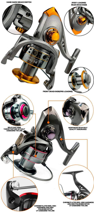 Planet Gates Fishing Reel Spinning 1000-7000 Series Metal Spool Spinning Wheel for Sea Fishing Carp Fishing