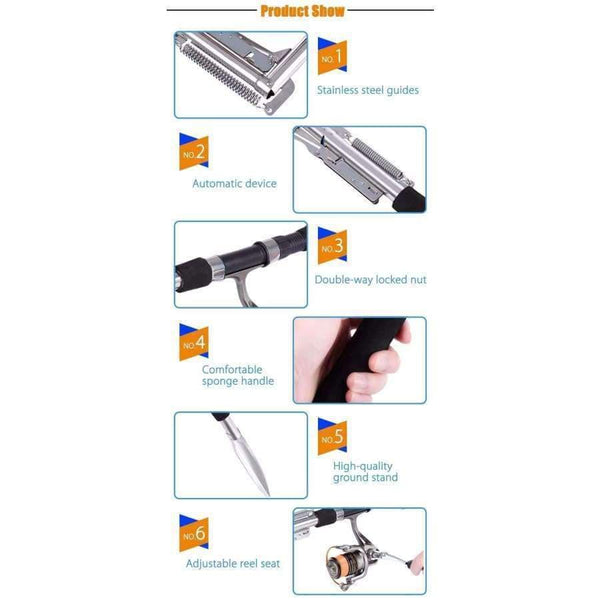 Planet Gates Fishing Rod High Quality Fish Pole 1.8M 2.1m 2.4m 2.7m  Sea River Lake Stainless Steel Cashing Rod Without Reel