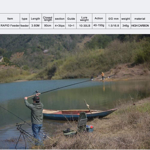 Planet Gates Fishing rod  spinning casting Travel Rod 3.6m vara de pesca fuji Carp Feeder 40-200g pole