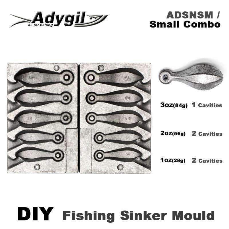 Planet Gates Fishing Snapper Sinker Mould ADSNSM/Small Combo Snapper Sinker 28g 56g 84g 5 Cavities