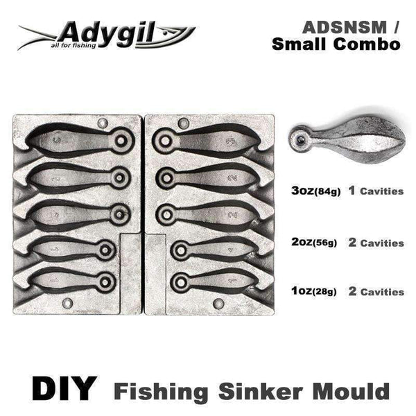 Planet Gates Fishing Snapper Sinker Mould ADSNSM/Small Combo Snapper Sinker 28g 56g 84g 5 Cavities