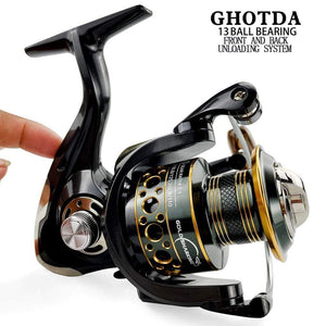 Planet Gates Fishing Spinning Reel Metal Spool 5.2:1/4.7:113BB Ball Bearings Carp Fishing Reel BK2000-7000 Metal Line Cup Sea Tackle