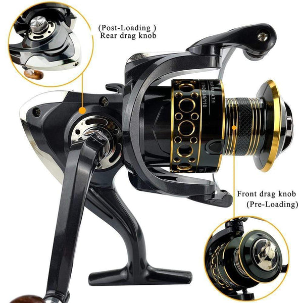 Planet Gates Fishing Spinning Reel Metal Spool 5.2:1/4.7:113BB Ball Bearings Carp Fishing Reel BK2000-7000 Metal Line Cup Sea Tackle