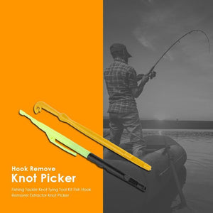Planet Gates Fishing Tackle Knot Tying Tool Kit Fish Hook Remover Disgorger Unhook Extractor Knot Picker Needle Hook Tier