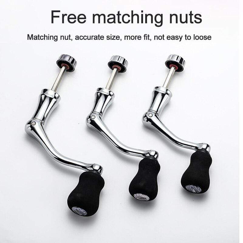 Planet Gates Fishing Tools Spinning Reel Handle Metal Fishing Spinning Reel Crank Handle Replacement Part Plastic Fish Rotatable Grip Knob