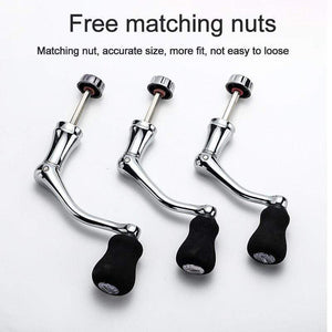 Planet Gates Fishing Tools Spinning Reel Handle Metal Fishing Spinning Reel Crank Handle Replacement Part Plastic Fish Rotatable Grip Knob