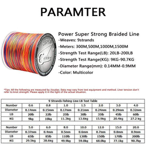 Planet Gates Fishing Wire Line 9 Strands 300m 500m 1000m 1500m Braid Wire Super Multicolor PE Braided  Strong Strength Fish Line 20LB-200LB