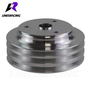 Planet Gates Fit for Small BlockChevy LWP Aluminum 3 Groove Crankshaft Pulley Long Water Pump  For Small Block Chevy 350 Crank