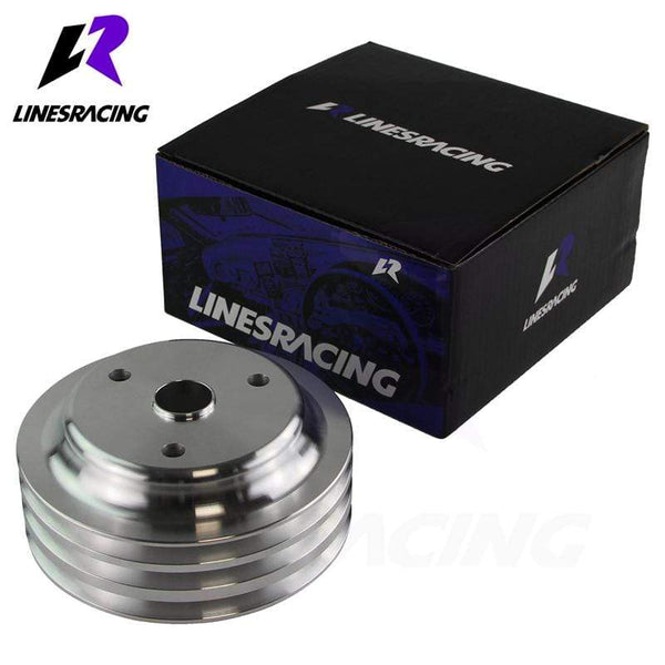 Planet Gates Fit for Small BlockChevy LWP Aluminum 3 Groove Crankshaft Pulley Long Water Pump  For Small Block Chevy 350 Crank