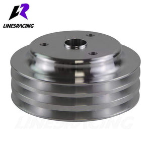 Planet Gates Fit for Small BlockChevy LWP Aluminum 3 Groove Crankshaft Pulley Long Water Pump  For Small Block Chevy 350 Crank