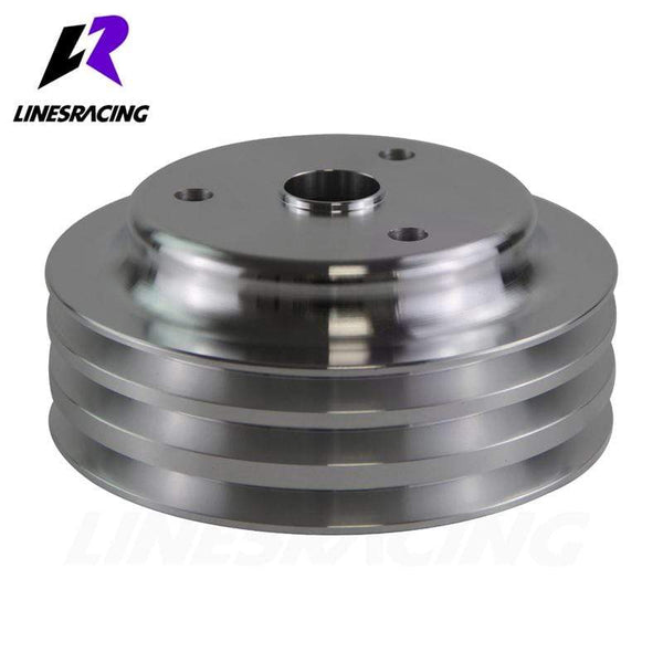 Planet Gates Fit for Small BlockChevy LWP Aluminum 3 Groove Crankshaft Pulley Long Water Pump  For Small Block Chevy 350 Crank