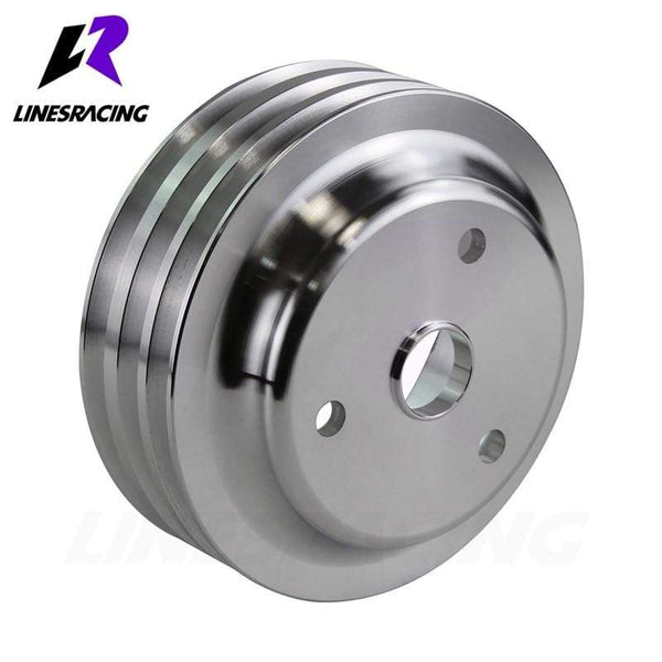 Planet Gates Fit for Small BlockChevy LWP Aluminum 3 Groove Crankshaft Pulley Long Water Pump  For Small Block Chevy 350 Crank