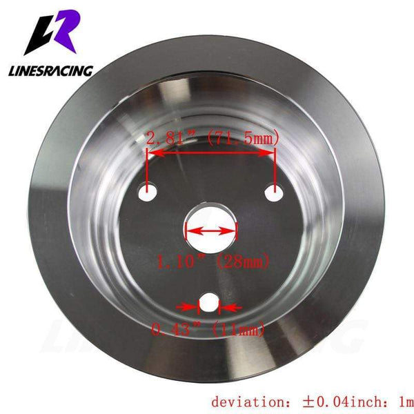 Planet Gates Fit for Small BlockChevy LWP Aluminum 3 Groove Crankshaft Pulley Long Water Pump  For Small Block Chevy 350 Crank