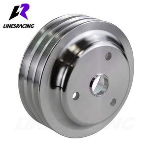 Planet Gates Fit for Small BlockChevy LWP Aluminum 3 Groove Crankshaft Pulley Long Water Pump  For Small Block Chevy 350 Crank