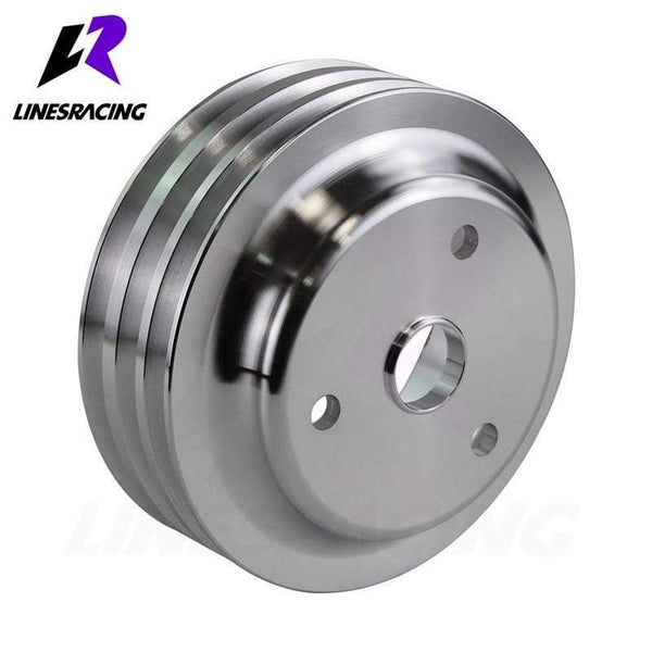 Planet Gates Fit for Small BlockChevy LWP Aluminum 3 Groove Crankshaft Pulley Long Water Pump  For Small Block Chevy 350 Crank