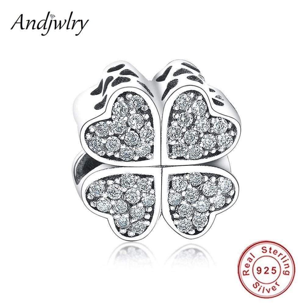 Planet Gates Fit Original Pandora Charms Bracelet Sterling 925 Silver Beads Four Leaf Clover Heart Charms Women DIY Jewelry Making Berloque