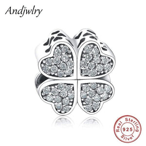 Planet Gates Fit Original Pandora Charms Bracelet Sterling 925 Silver Beads Four Leaf Clover Heart Charms Women DIY Jewelry Making Berloque