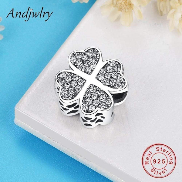 Planet Gates Fit Original Pandora Charms Bracelet Sterling 925 Silver Beads Four Leaf Clover Heart Charms Women DIY Jewelry Making Berloque