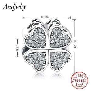 Planet Gates Fit Original Pandora Charms Bracelet Sterling 925 Silver Beads Four Leaf Clover Heart Charms Women DIY Jewelry Making Berloque