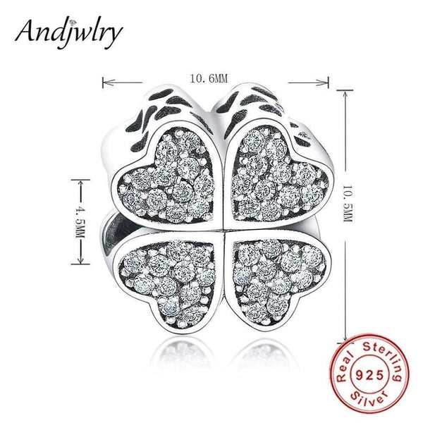 Planet Gates Fit Original Pandora Charms Bracelet Sterling 925 Silver Beads Four Leaf Clover Heart Charms Women DIY Jewelry Making Berloque