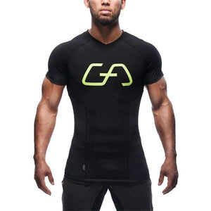 Planet Gates Fitness bodybuilding t Shirt Crossfit Muscle male Short sleeves Slim fit elasticity Shirts Quick dry Tee tops