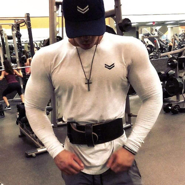Fitness Sporty Long Sleeve T Shirt Men Gyms Bodybuilding Workout Skinny Cotton T-shirt Autumn New Male Casual Tee Tops Clothing